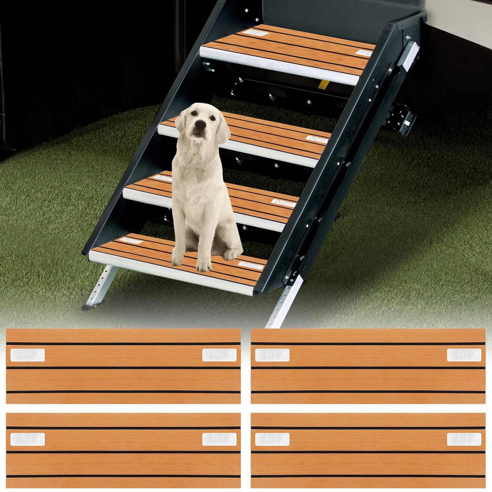 ESUDNT Teak-Effect Foam Step Covers